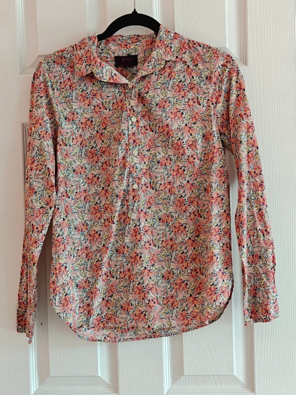 J.CREW Classic Popover Shirt in Liberty Fabric Swirling Petals Size 2